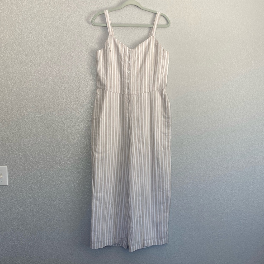 Striped White Jumpsuit